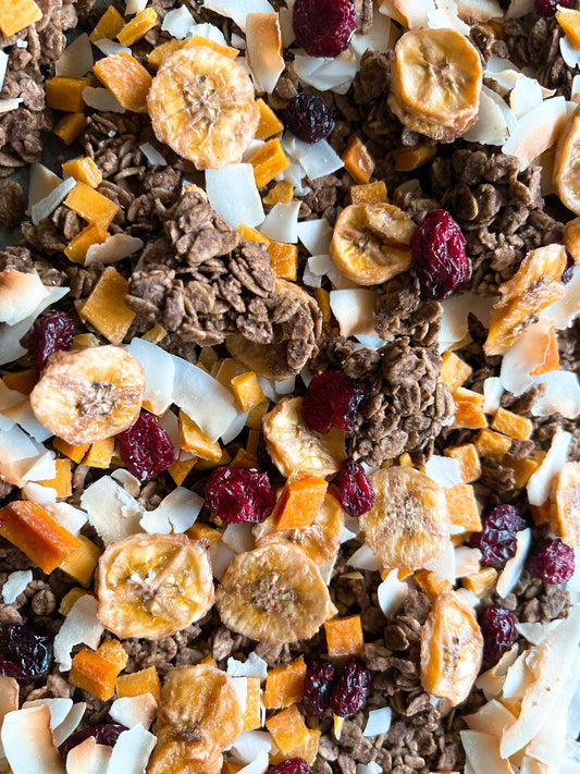 "banana chips, cacao & hemp charcoal  "